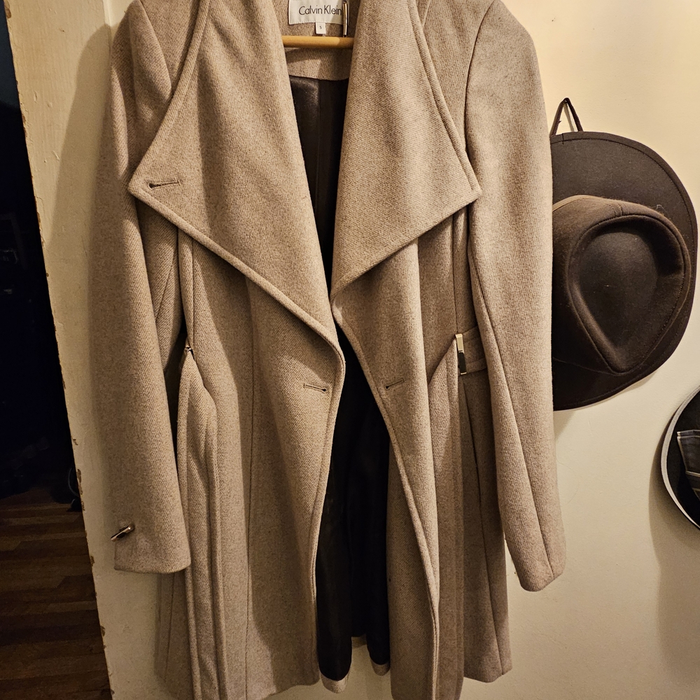 Calvin Klein Beige Wool Coat